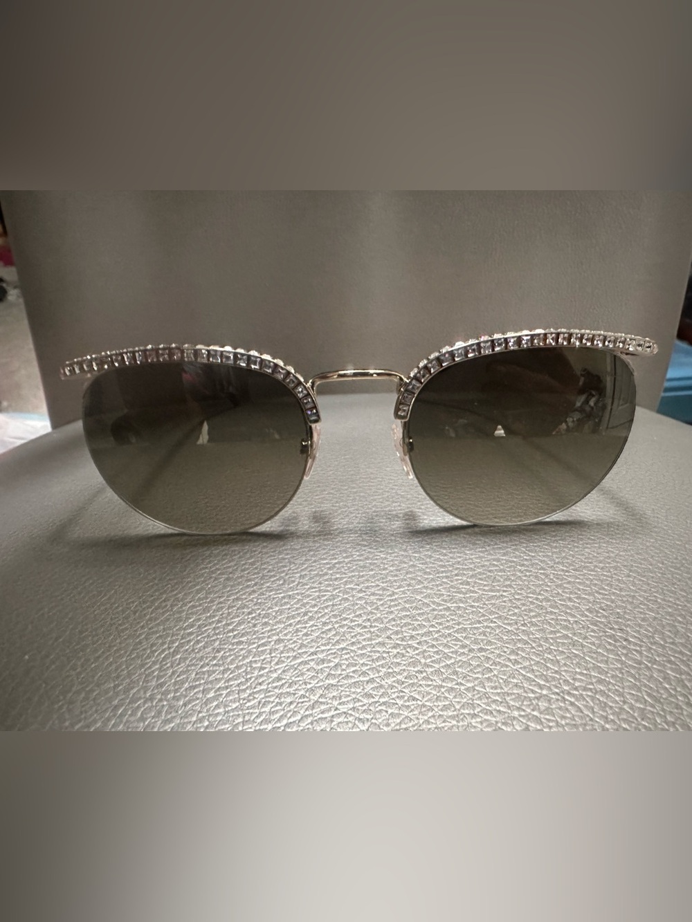 Lanvin Gold Sunglasses with Crystal Trim